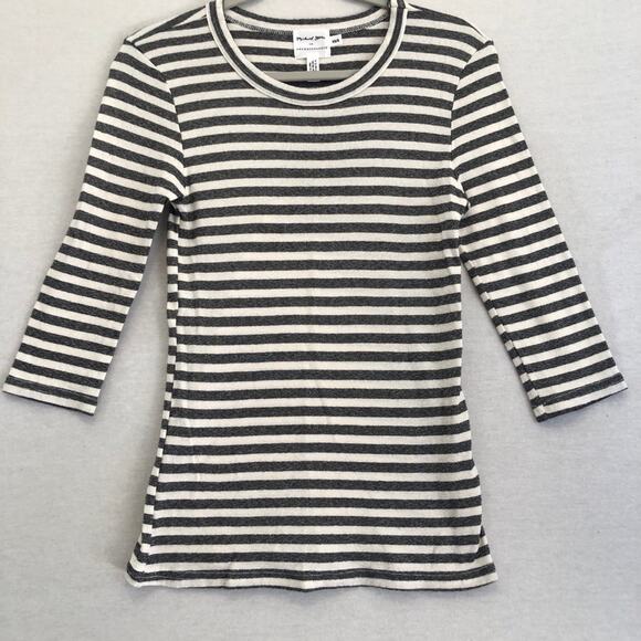 Michael Stars for ANTHRO Womens Black White Striped Top XS/S - Picture 2 of 8